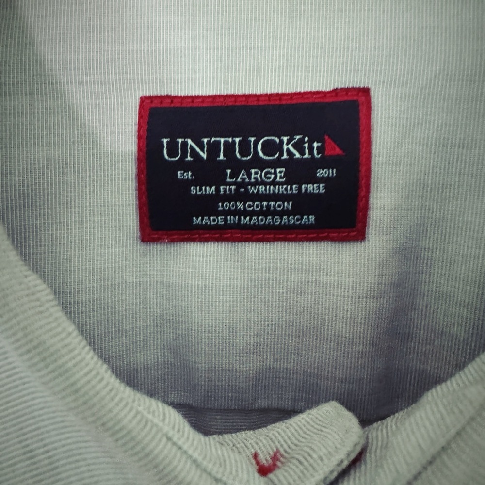 Untuckit Light Gray Button Down Shirt - image 3